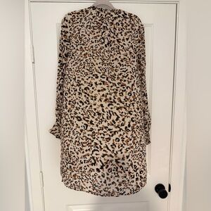 Anthropologie Cloth & Stone Leopard Print Dress in Cream, Tan & Black